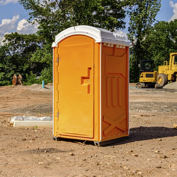 how often are the portable restrooms cleaned and serviced during a rental period in Elrod NC